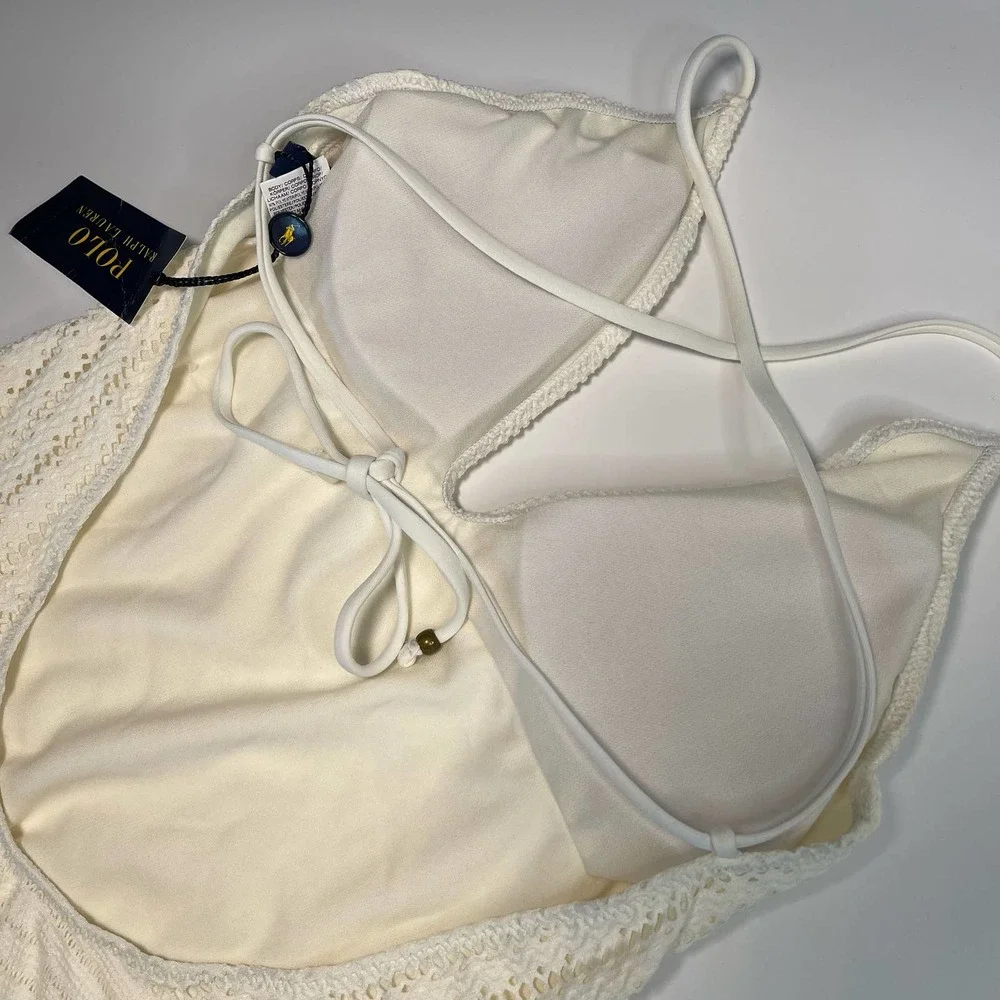 Polo Ralph Lauren Sahara Crochet Plunge X-Back Swim One-Piece Size S NWT - Picture 7 of 9